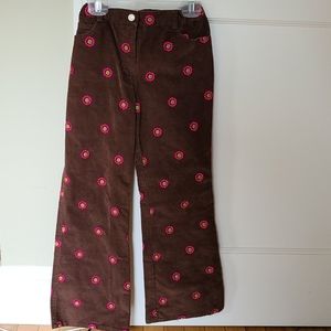 Lilly Pulitzer embroidered cordutoy pants sz 10